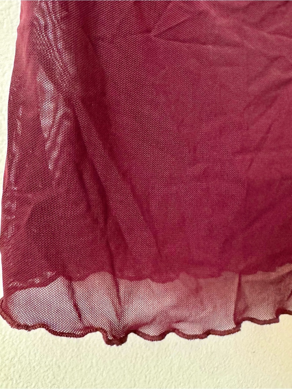 Sleeveless Sheer V-Neck Tank - Wine - Picture 4 of 4